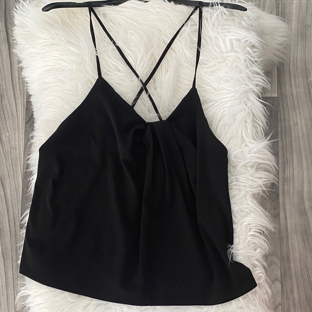 Banana Republic Black Cross-Back Tank Top Size M
